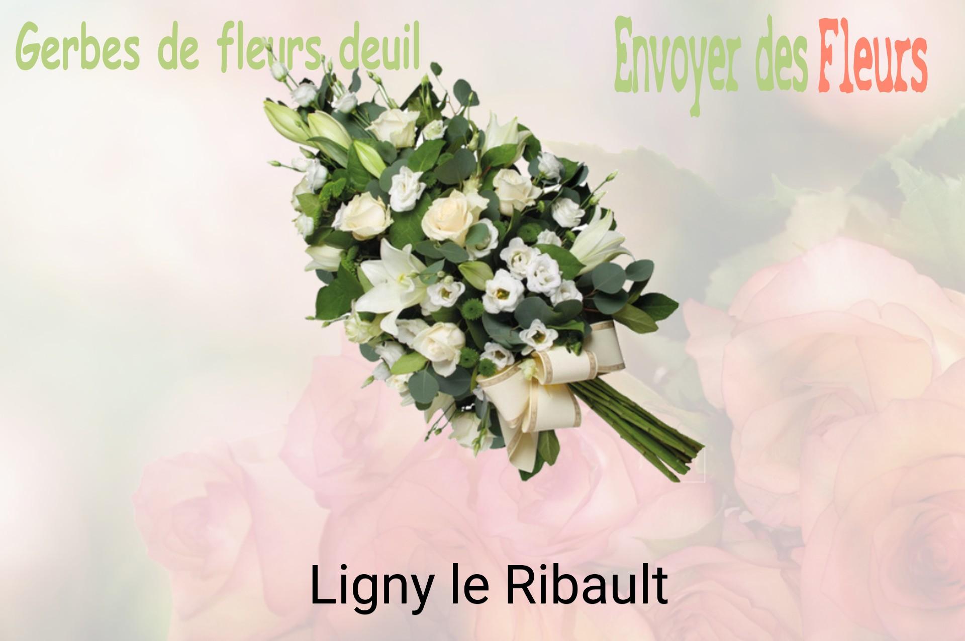 Gerbe de fleurs de deuil livrée à Ligny-le-Ribault